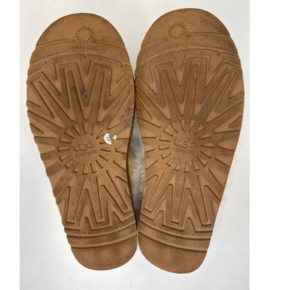 UGG Slip on slide Slippers fur lined and shearling cuff size 9 - Picture 11 of 11